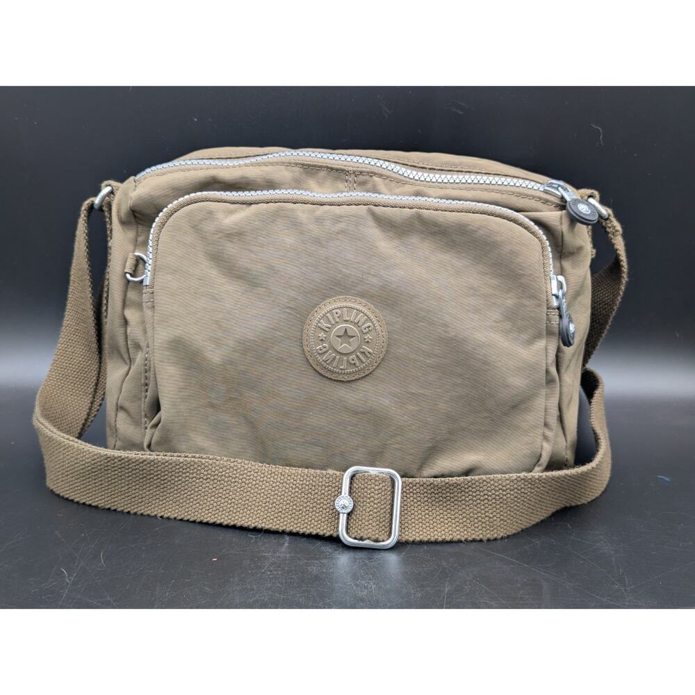 Kipling Silen Shoulder Crossbody, Jaded Army Green With Polka Dot Interior